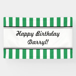 Lona Banderas de Green White Birday Stripes
