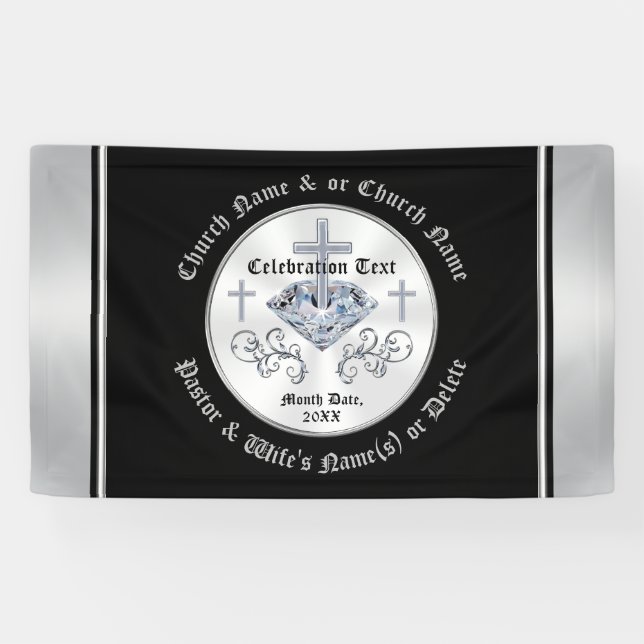 Lona Banderas de iglesia personalizadas para CUALQUIER  (Horizontal)