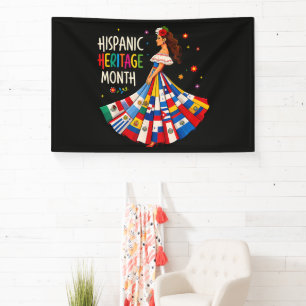 Lona Banderas de países latinos del Mes de la Herencia 