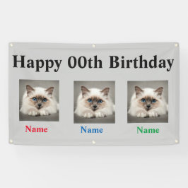 Lona Banderas del cumpleaños para los tríos