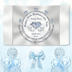 Lona Banderín de Feliz Cumpleaños 85, Para Cualquier Añ