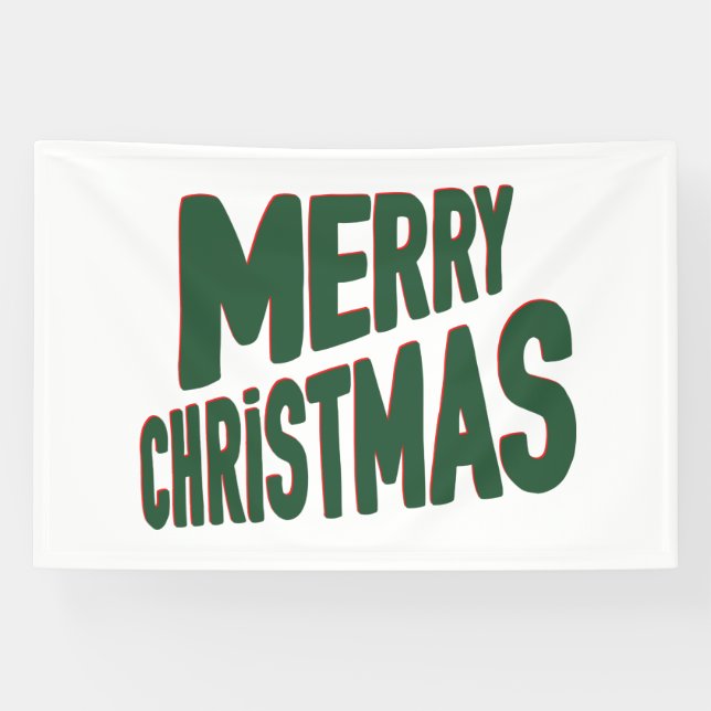 Lona Banderín de vinilo 4x6 Feliz Navidad (Horizontal)