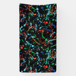 Lona Banderín de vinilo Cool Party Paint Splashes 1.6x3