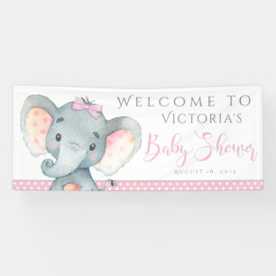 Lona Banderines de Baby Shower de Elefante Adorable par