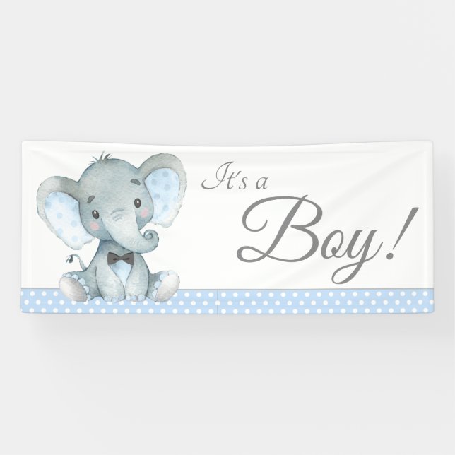 Lona Banderines de Baby Shower de Elefante Lindo para N (Horizontal)