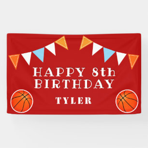 Lona Banderines de Baloncesto Adorables para Cumpleaños
