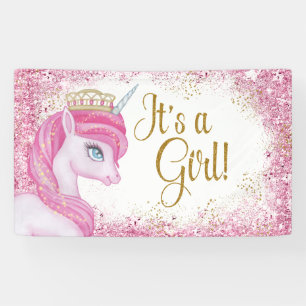 Lona Banderines para Baby Shower de Unicornio