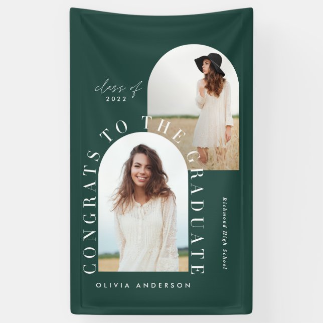 Lona Banne de graduación de arco multifoto geométrico m (Vertical)