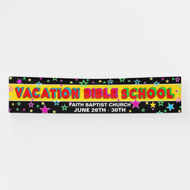 Lona BANNER 12' x 2.5'- ESCUELA BIBLIOTECA DE VACACIONE (Horizontal)
