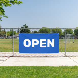 Lona Banner ABIERTO Azul