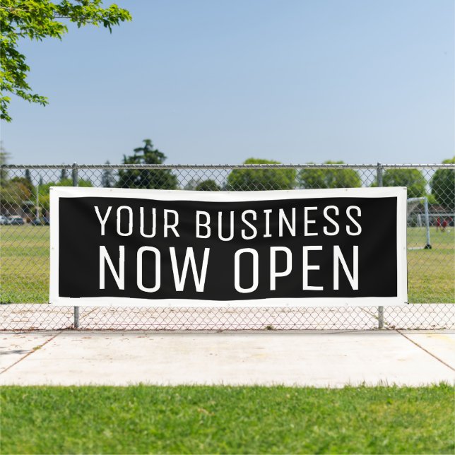 Lona Banner abierto de Black Personalizado Now (in situ)