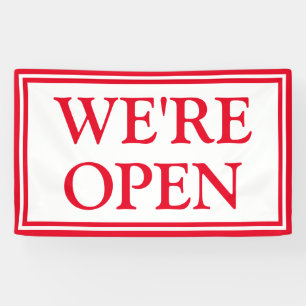 Lona Banner abierto de Red White Business