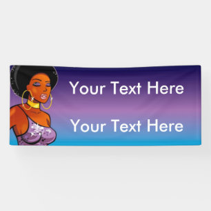 Lona Banner afrocéntrico de 2,5' x 6'