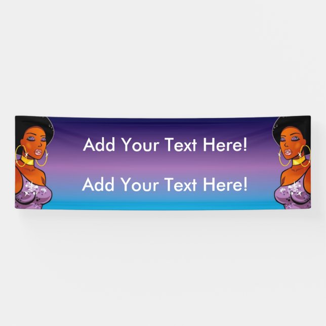 Lona Banner afrocéntrico de 2,5' x 8' (Horizontal)