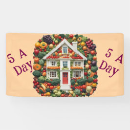 Lona Banner AI 5 A Day Fruit and Vegetable Vinyl