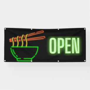 Lona Banner al aire libre de Neon Noodle Bowl