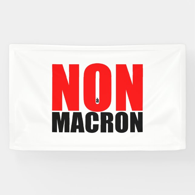 Lona Banner al aire libre de NON à MACRON (Horizontal)