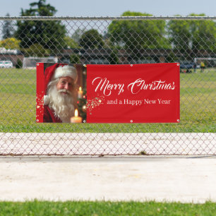 Lona Banner al aire libre Santa Merry Christmas