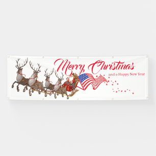 Lona Banner al aire libre Santa Reindeer Navidades de l