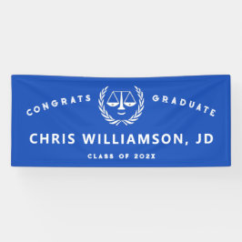 Lona Banner azul de graduación de Facultad de Derecho