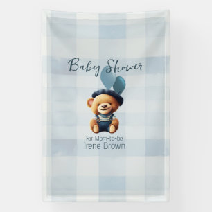 Lona Banner azul de Teddy Bear Jean Baby Shower