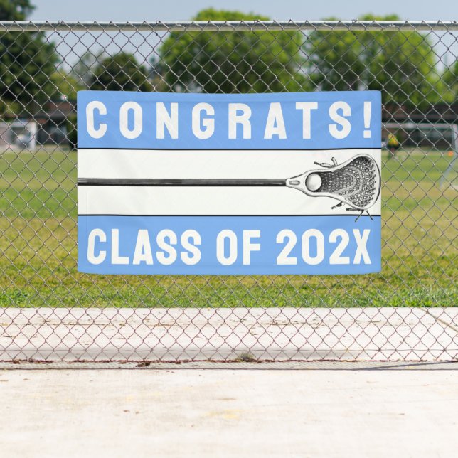 Lona Banner azul ligero de Lacrosse Team (In situ)