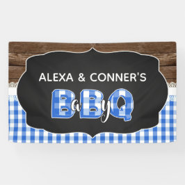 Lona Banner Baby Shower Baby Q - Azul oscuro