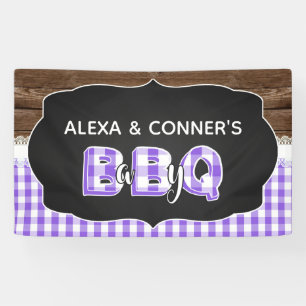 Lona Banner Baby Shower Baby Q - Purple