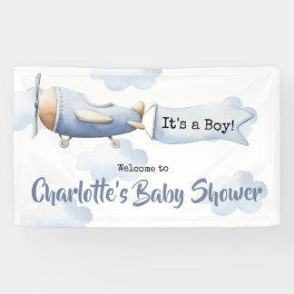 Lona Banner Baby Shower de avión
