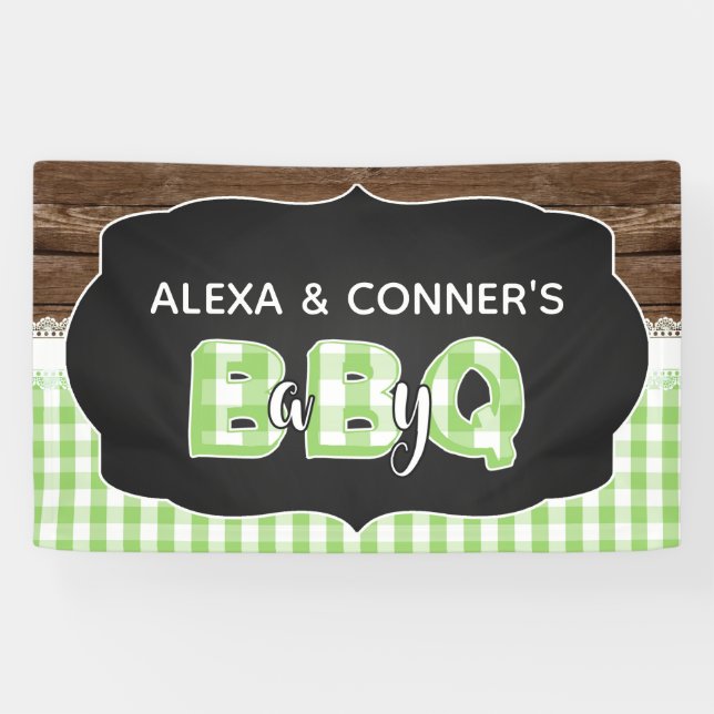 Lona Banner Baby Shower de Baby Q - Verde (Horizontal)