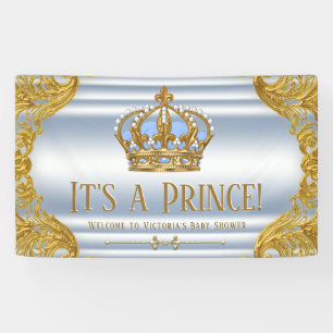 Lona Banner Baby Shower de Blue Gold Prince