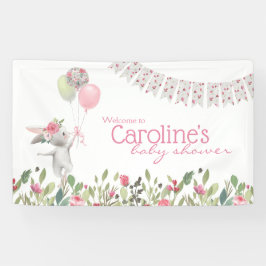 Lona Banner Baby Shower de Bunny Floral Spring