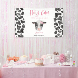 Lona Banner Baby Shower de Chica de vaca bebé