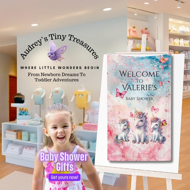 Lona Banner Baby Shower de Unicornio encantado (Subido por el creador)