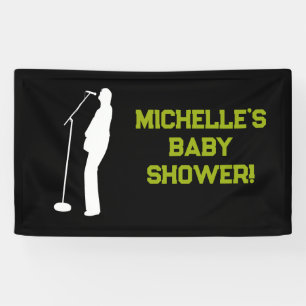 Lona Banner Baby Shower Rock a Bye Rock Star