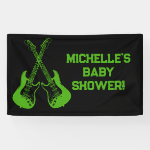 Lona Banner Baby Shower Rock a Bye Rock Star