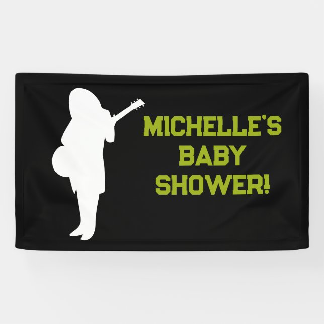 Lona Banner Baby Shower Rock a Bye Rock Star (Horizontal)
