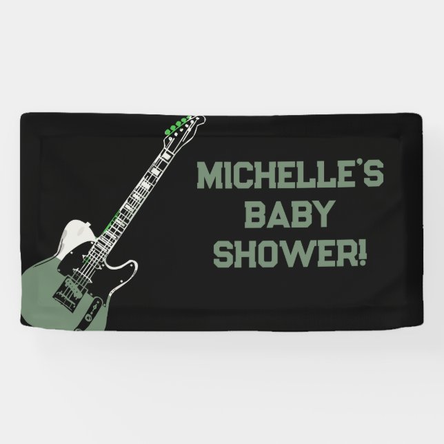 Lona Banner Baby Shower Rock a Bye Rock Star (Horizontal)
