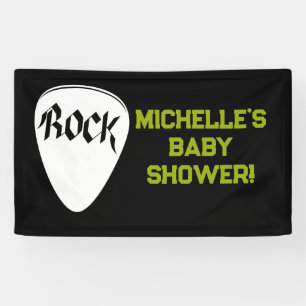 Lona Banner Baby Shower Rock a Bye Rock Star