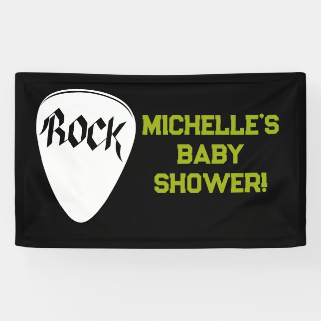 Lona Banner Baby Shower Rock a Bye Rock Star (Horizontal)