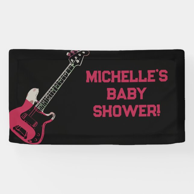 Lona Banner Baby Shower Rock a Bye Rock Star (Horizontal)
