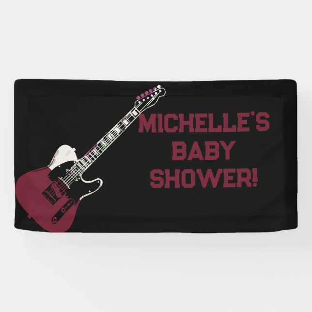 Lona Banner Baby Shower Rock a Bye Rock Star (Horizontal)