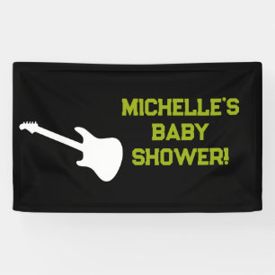Lona Banner Baby Shower Rock a Bye Rock Star
