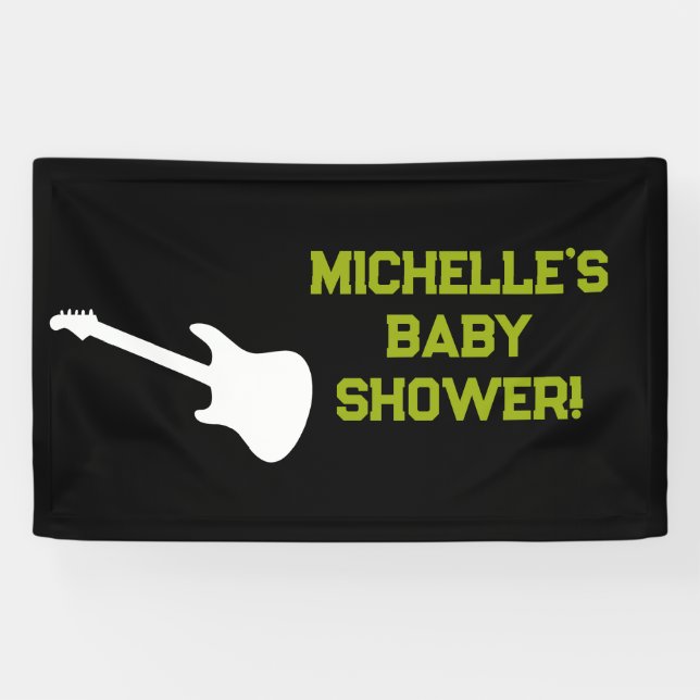Lona Banner Baby Shower Rock a Bye Rock Star (Horizontal)