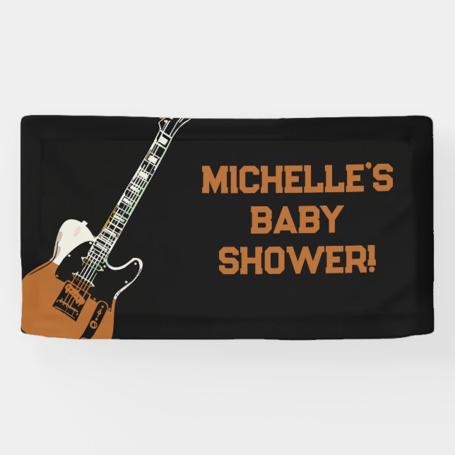Lona Banner Baby Shower Rock a Bye Rock Star (Horizontal)