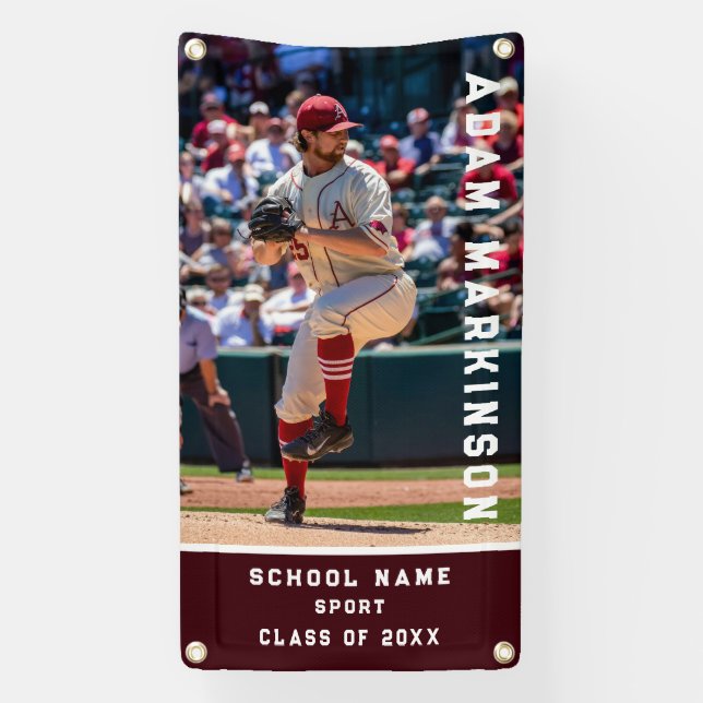 Lona Banner básico para softball deportivo senior al ai (Vertical)