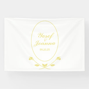 Lona Banner Boda blanco y oro