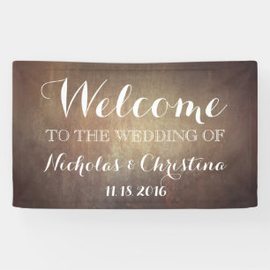 Lona Banner Boda de bienvenida con oro ruso