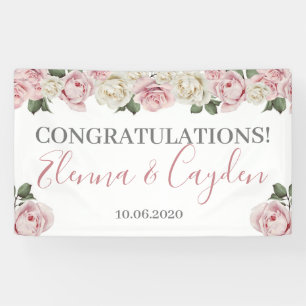 Lona Banner boda Floral - Ducha de boda