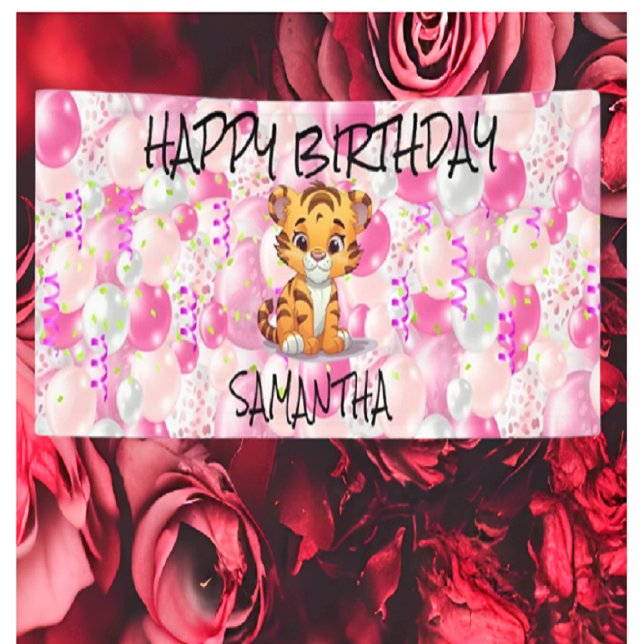 Lona Banner Chica de tigres rosados (Subido por el creador)